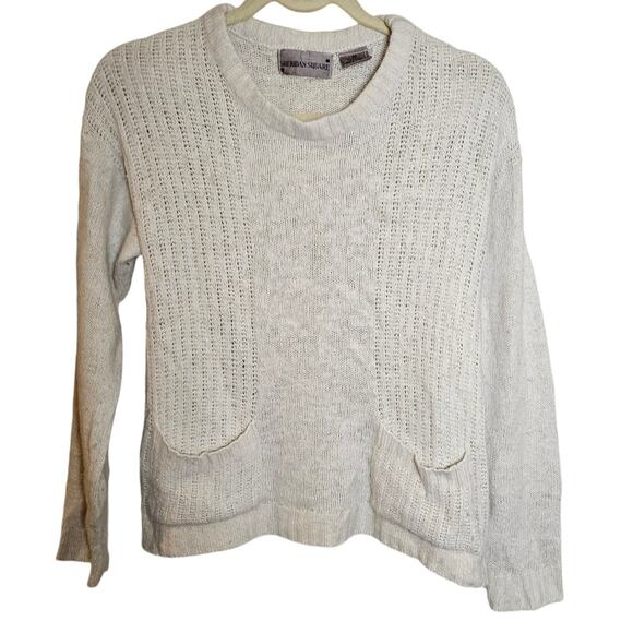 Sheridan Square Sweater Women Size Medium Silk Angora Vintage Cozy Pockets - Picture 12 of 13